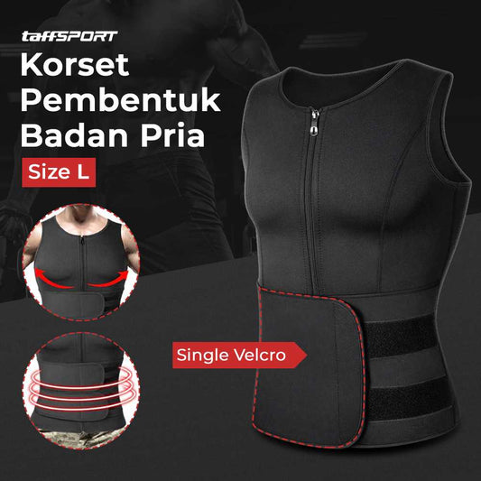 TaffSPORT Korset Pembentuk Badan Pria Shaper Corset Vest Single Velcro - MWL10