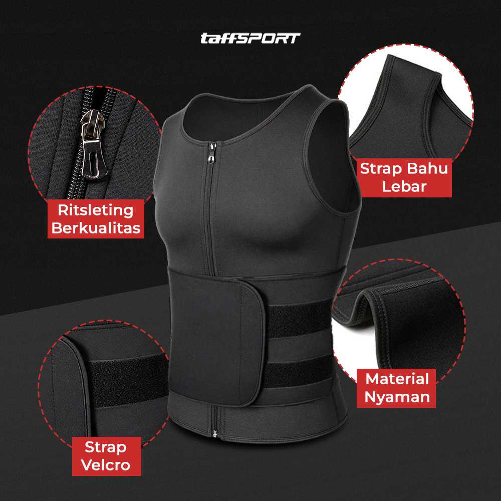 TaffSPORT Korset Pembentuk Badan Pria Shaper Corset Vest Single Velcro - MWL10
