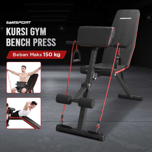 TaffSPORT Kursi Gym Iron Bench Press Foldable Sit Up Exercise - K20418A