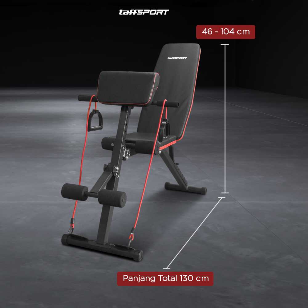 TaffSPORT Kursi Gym Iron Bench Press Foldable Sit Up Exercise - K20418A