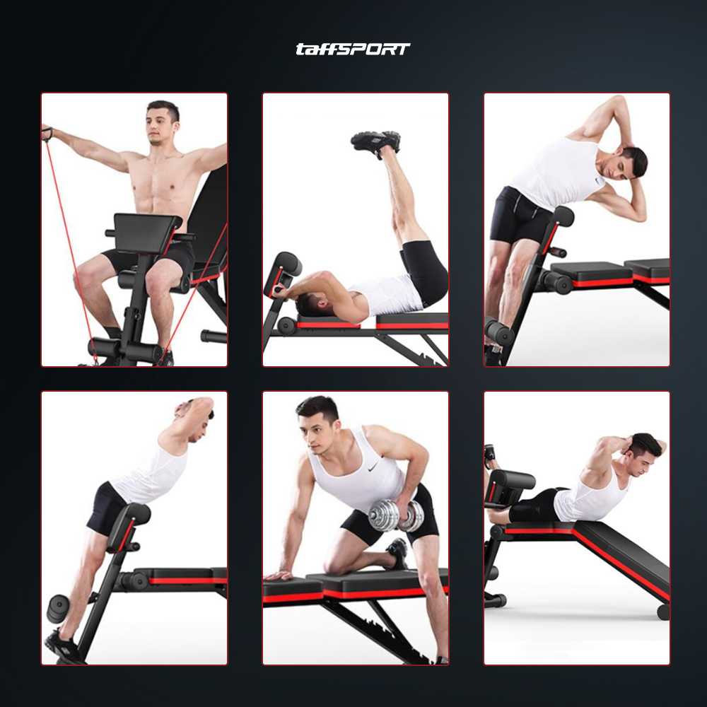 TaffSPORT Kursi Gym Iron Bench Press Foldable Sit Up Exercise - K20418A