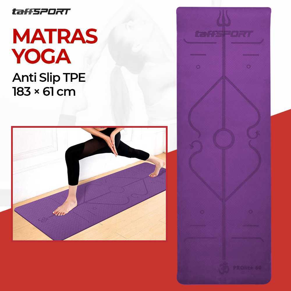 TaffSPORT Matras Yoga Mat Karpet Yoga Anti Slip TPE 183x61cm - PROlite 60