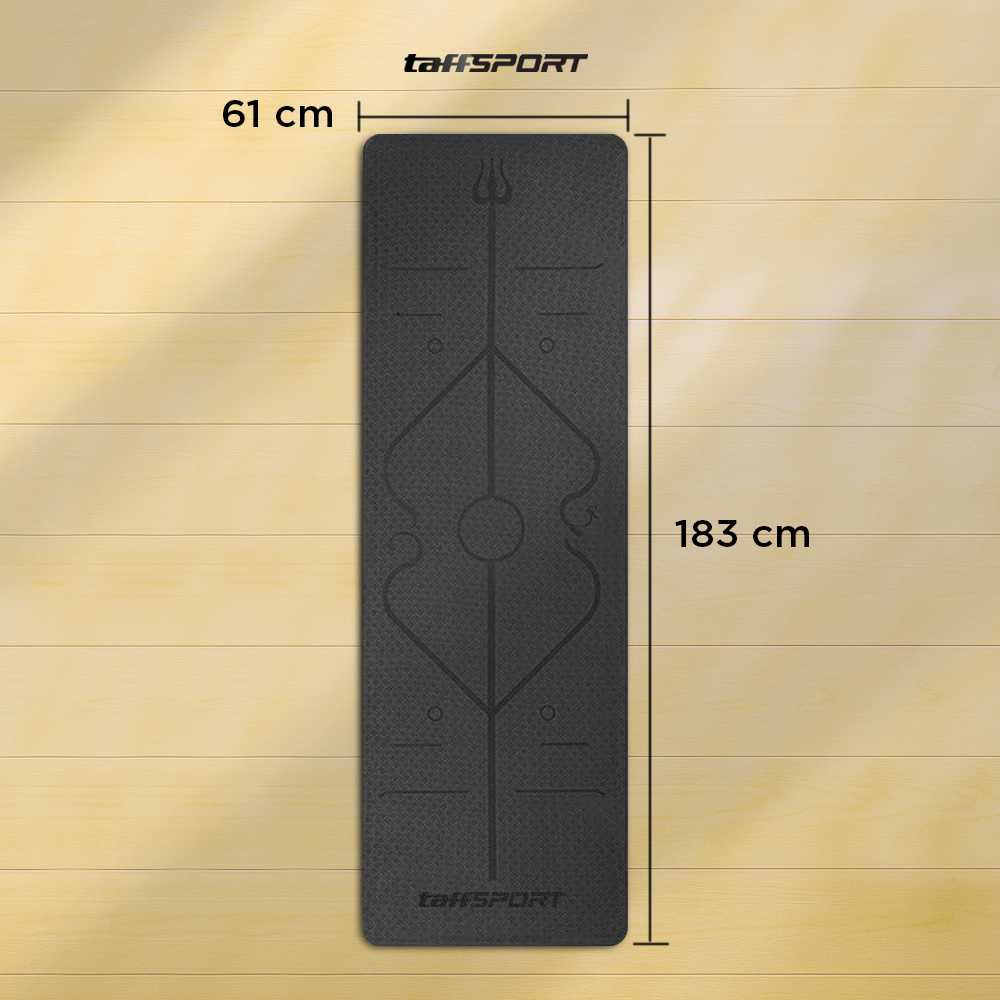TaffSPORT Matras Yoga Mat 6mm Karpet Workout Anti Slip TPE 183x61cm - PROlite 60