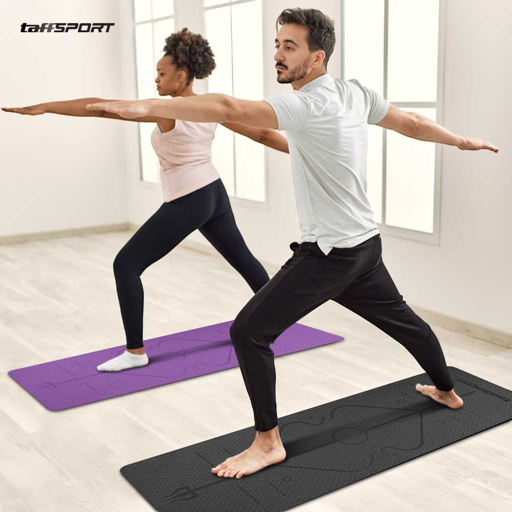 TaffSPORT Matras Yoga Mat 6mm Karpet Workout Anti Slip TPE 183x61cm - PROlite 60