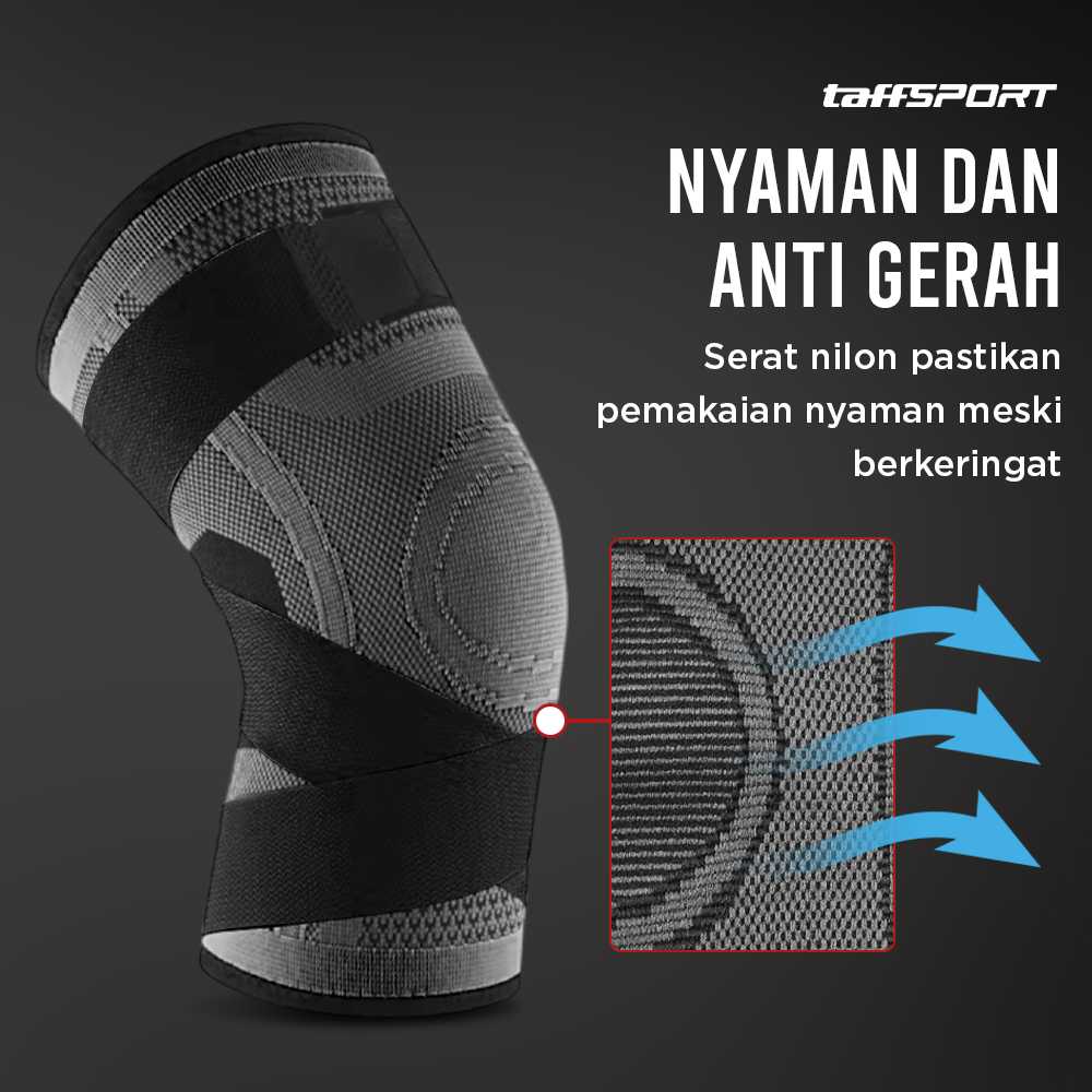 TaffSPORT Pelindung Lutut Knee Support Compression Sport Fitness - EL06