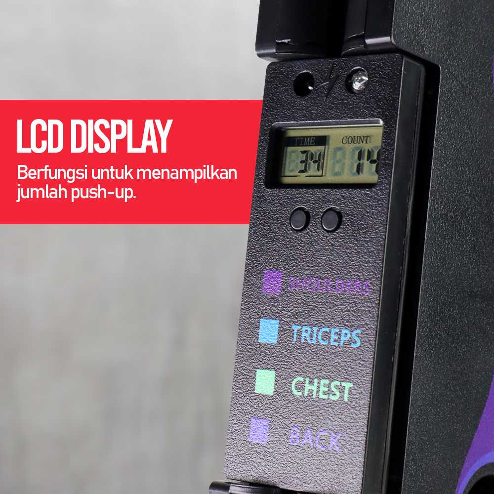 TaffSPORT Push Up Training Board Counter Display with Pull Ropes - A602