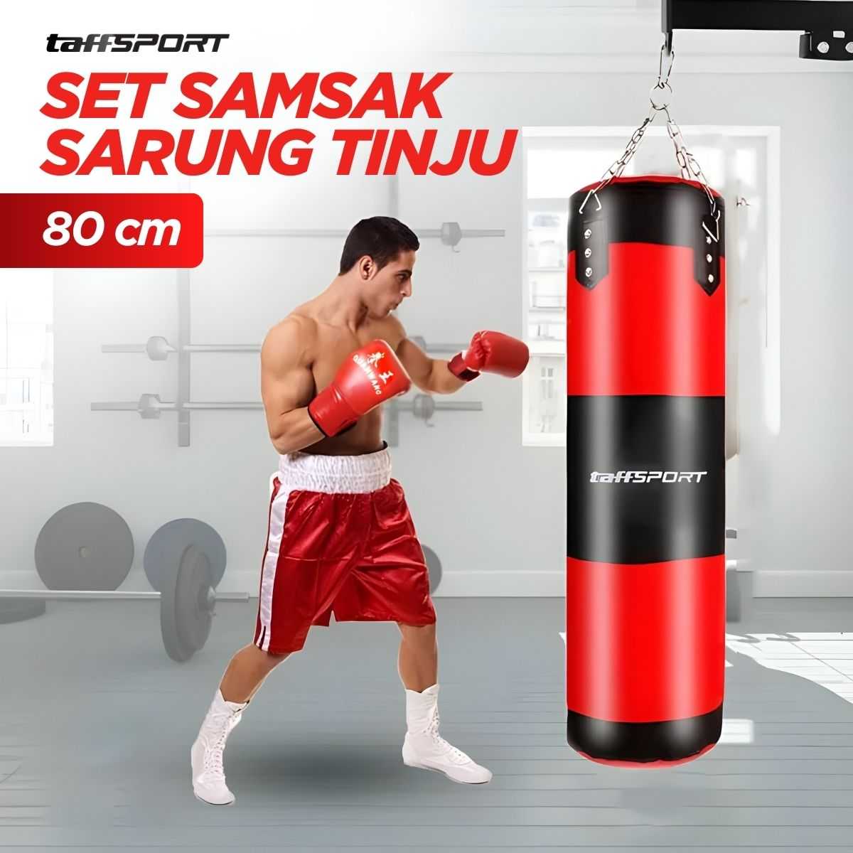 TaffSPORT QUANWANG Set Samsak Sarung Tinju MMA Boxing Sandbag - FE-BO1
