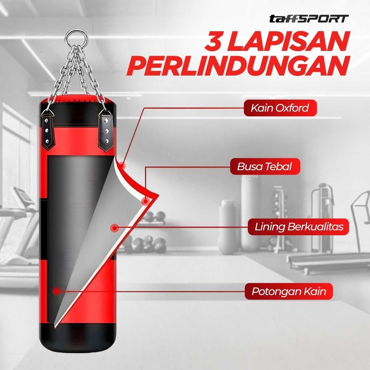 TaffSPORT QUANWANG Set Samsak Sarung Tinju MMA Boxing Sandbag - FE-BO1