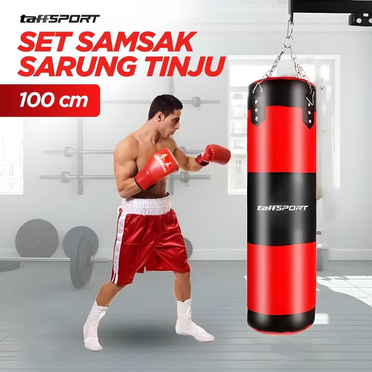 TaffSPORT QUANWANG Set Samsak Sarung Tinju MMA Boxing Sandbag - FE-BO1