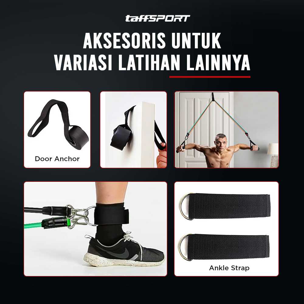 TaffSPORT Set Tali Stretching Resistance Band 11 PCS/Set - YR2-11