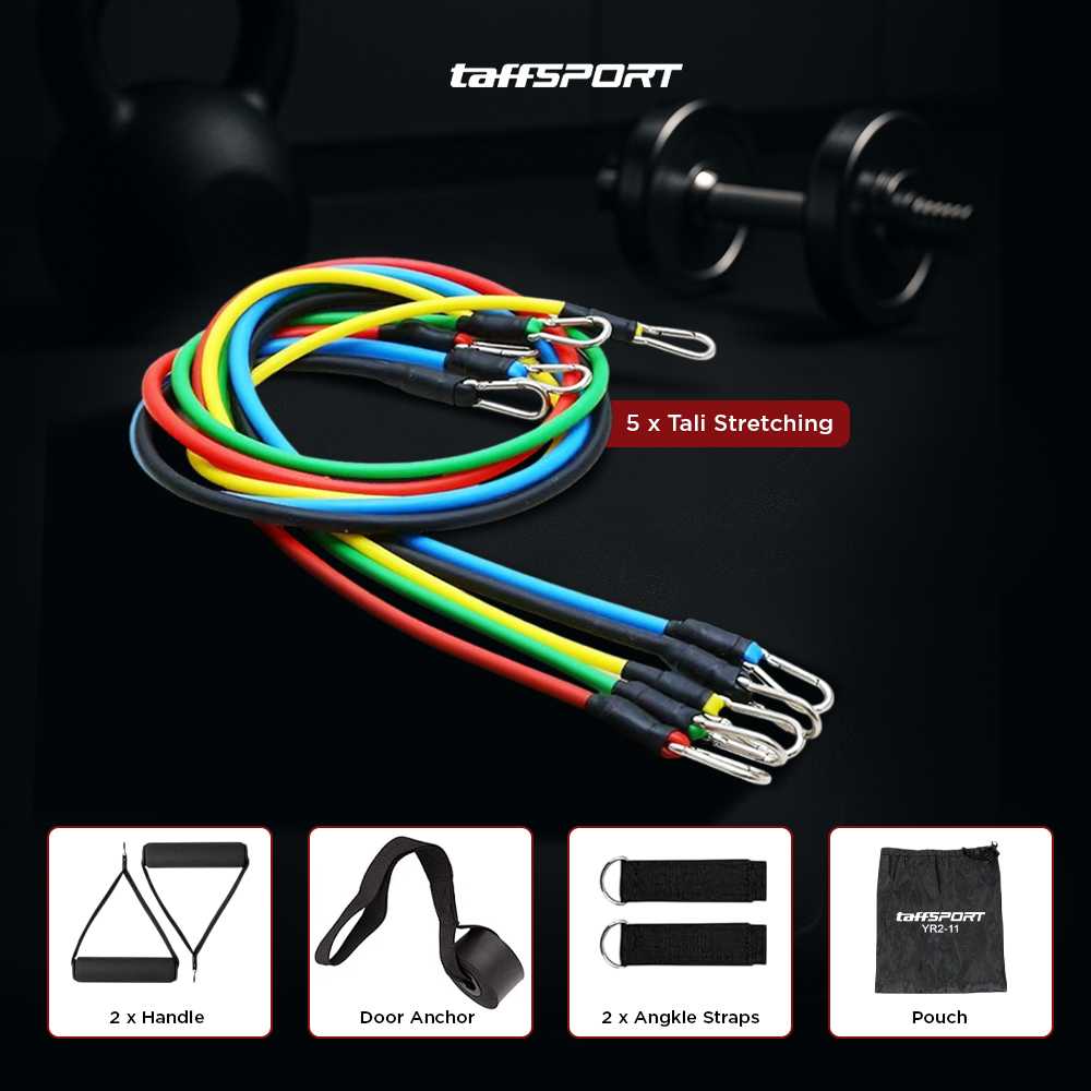 TaffSPORT Set Tali Stretching Resistance Band 11 PCS/Set - YR2-11