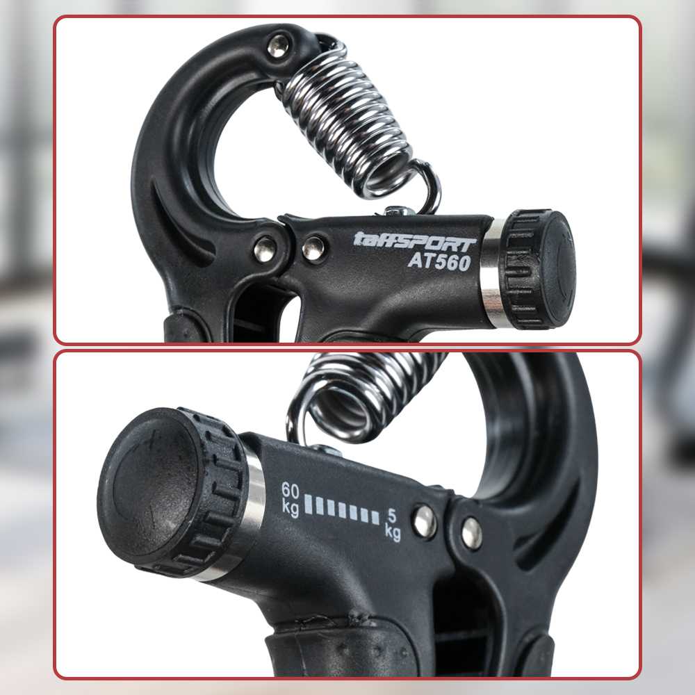 TaffSPORT Spring Hand Grip Finger Power Exercise 5-60kg with Counter - AT560