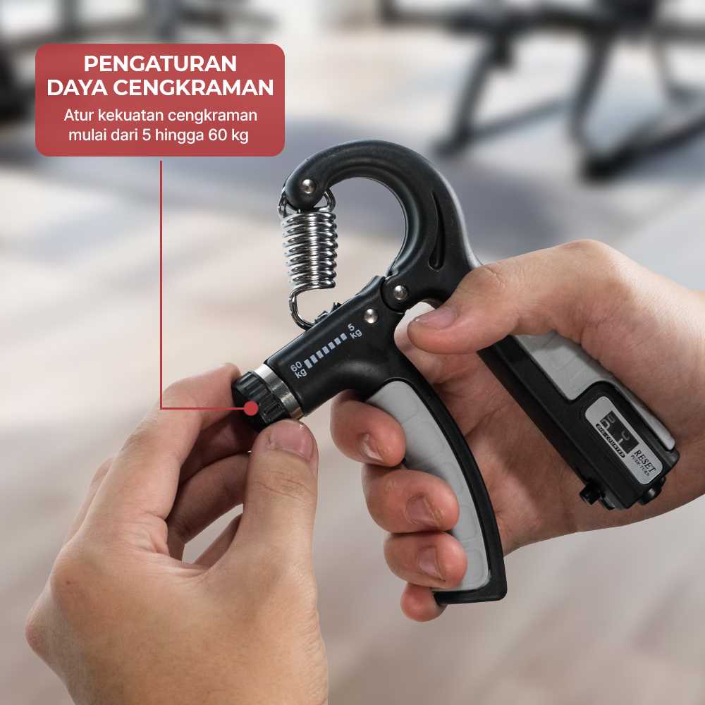 TaffSPORT Spring Hand Grip Finger Power Exercise 5-60kg with Counter - AT560