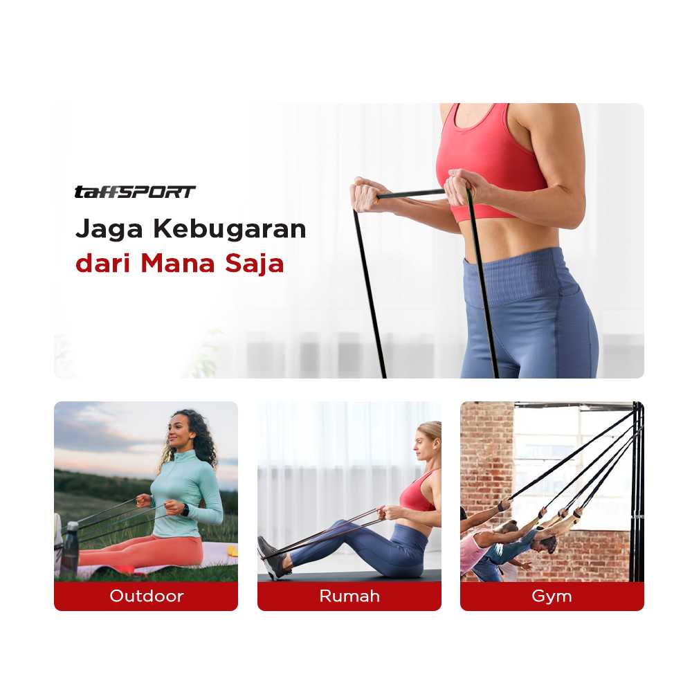 TaffSPORT Resistance Band Stretching Olahraga Pull Up Fitness Workout - Y66OR
