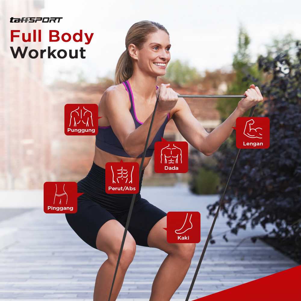 TaffSPORT Resistance Band Stretching Olahraga Pull Up Fitness Workout - Y66OR