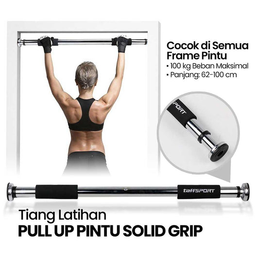 TaffSPORT Tiang Latihan Pull Up Pintu Door Gym Bar Solid Grip 62-100cm - HW139501