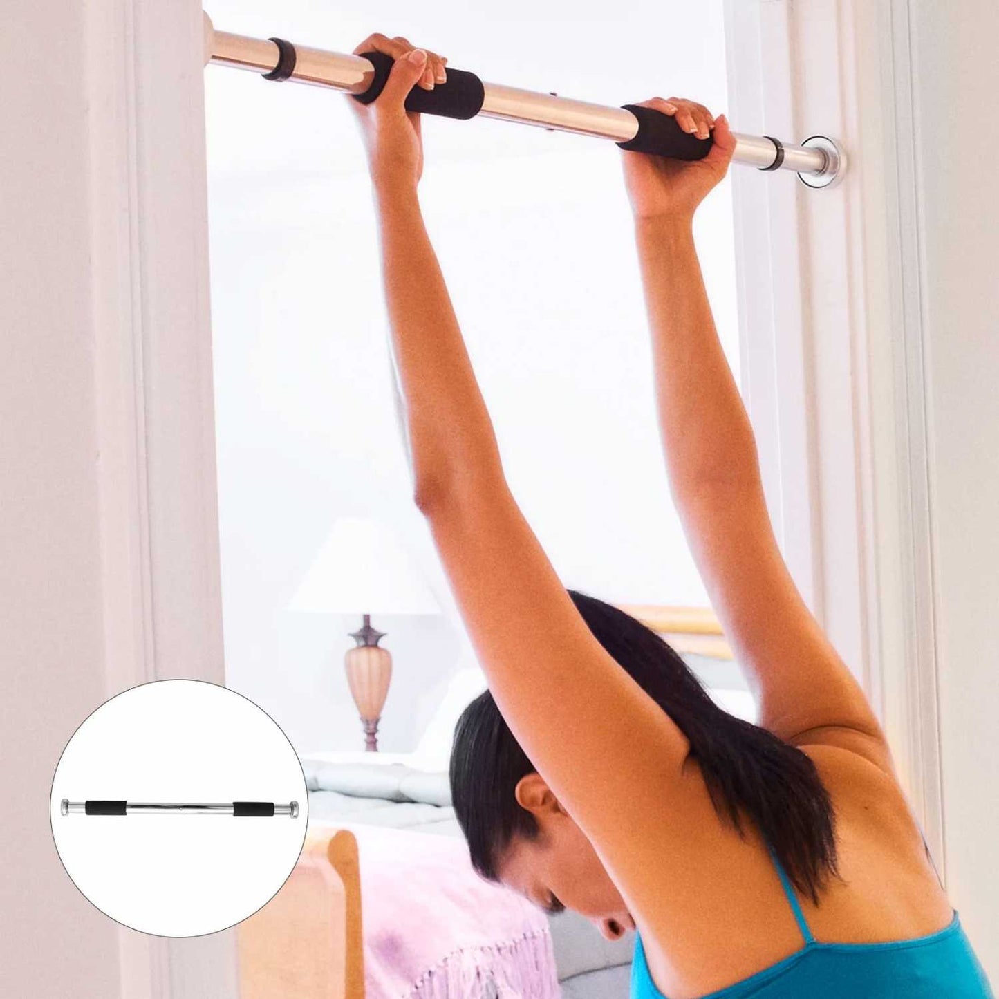 TaffSPORT Tiang Latihan Pull Up Pintu Door Gym Bar Solid Grip 62-100cm - HW139501