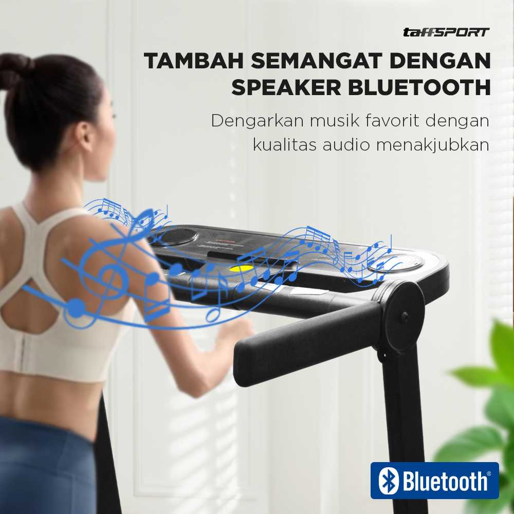 TaffSPORT Treadmill Elektrik Alat Fitness Gym Walking Pad with Speaker - M10