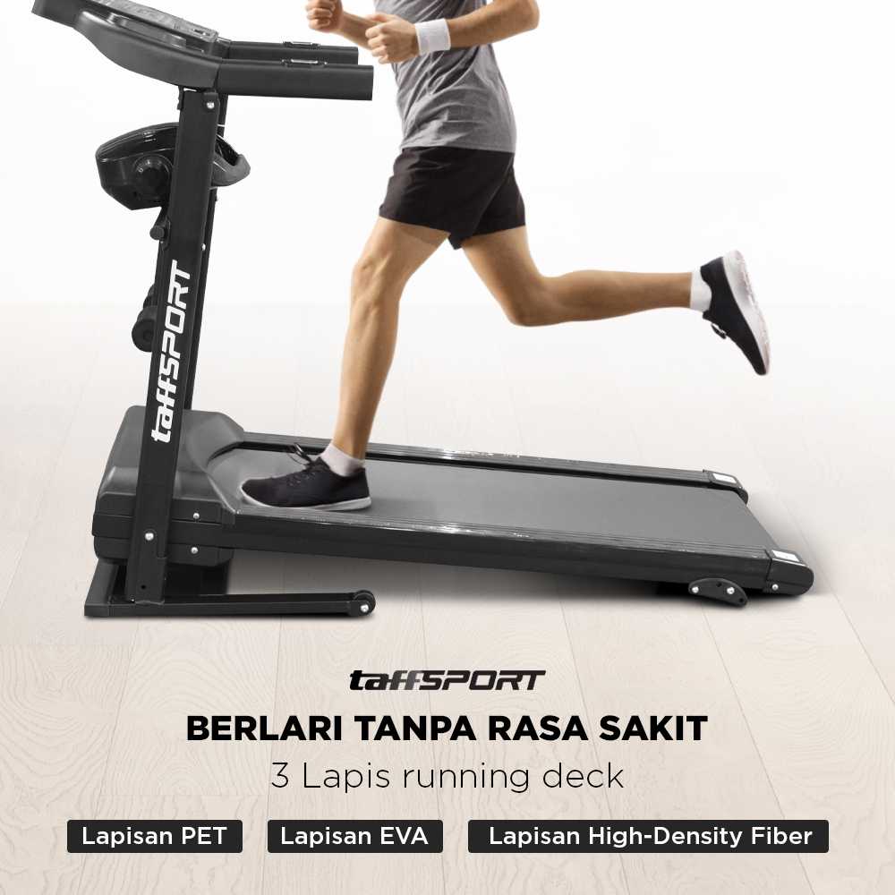 TaffSPORT Treadmill Elektrik Alat Fitness Gym Walking Pad 1.95 HP - Q6