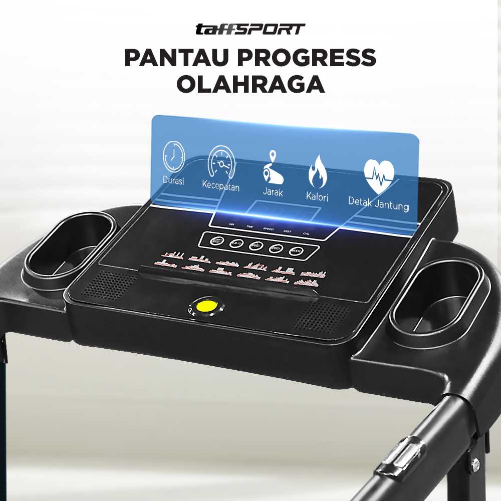 TaffSPORT Treadmill Elektrik Alat Fitness Gym Walking Pad 1.95 HP - Q6
