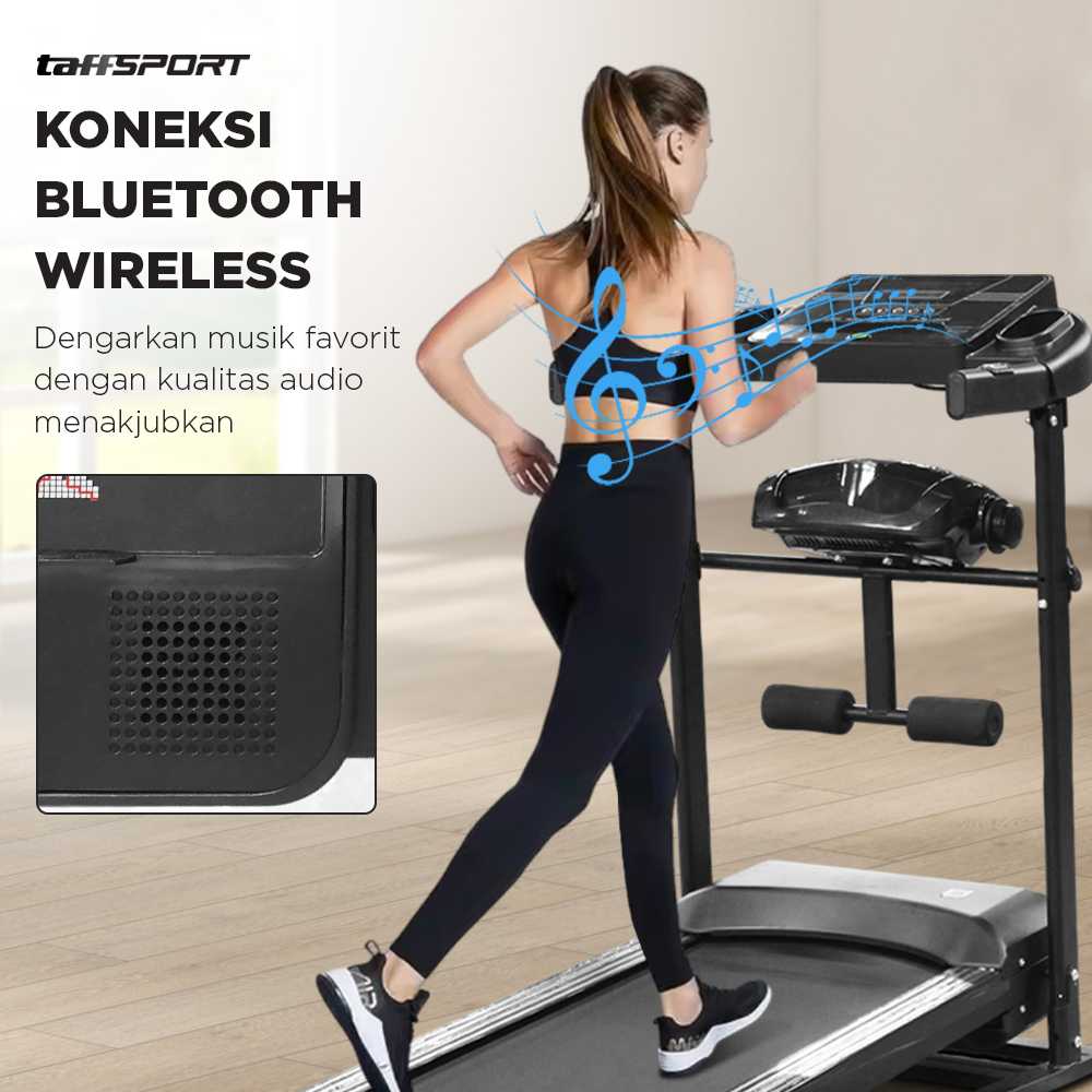 TaffSPORT Treadmill Elektrik Alat Fitness Gym Walking Pad 1.95 HP - Q6