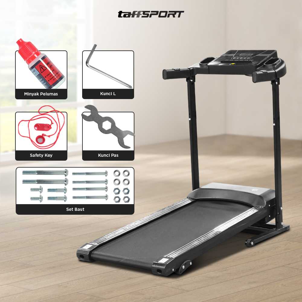 TaffSPORT Treadmill Elektrik Alat Fitness Gym Walking Pad Smart App - Q6