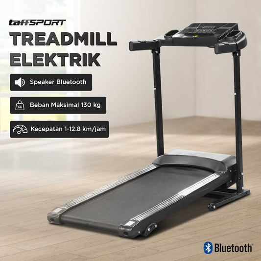 TaffSPORT Treadmill Elektrik Alat Fitness Gym Walking Pad with Speaker - Q6