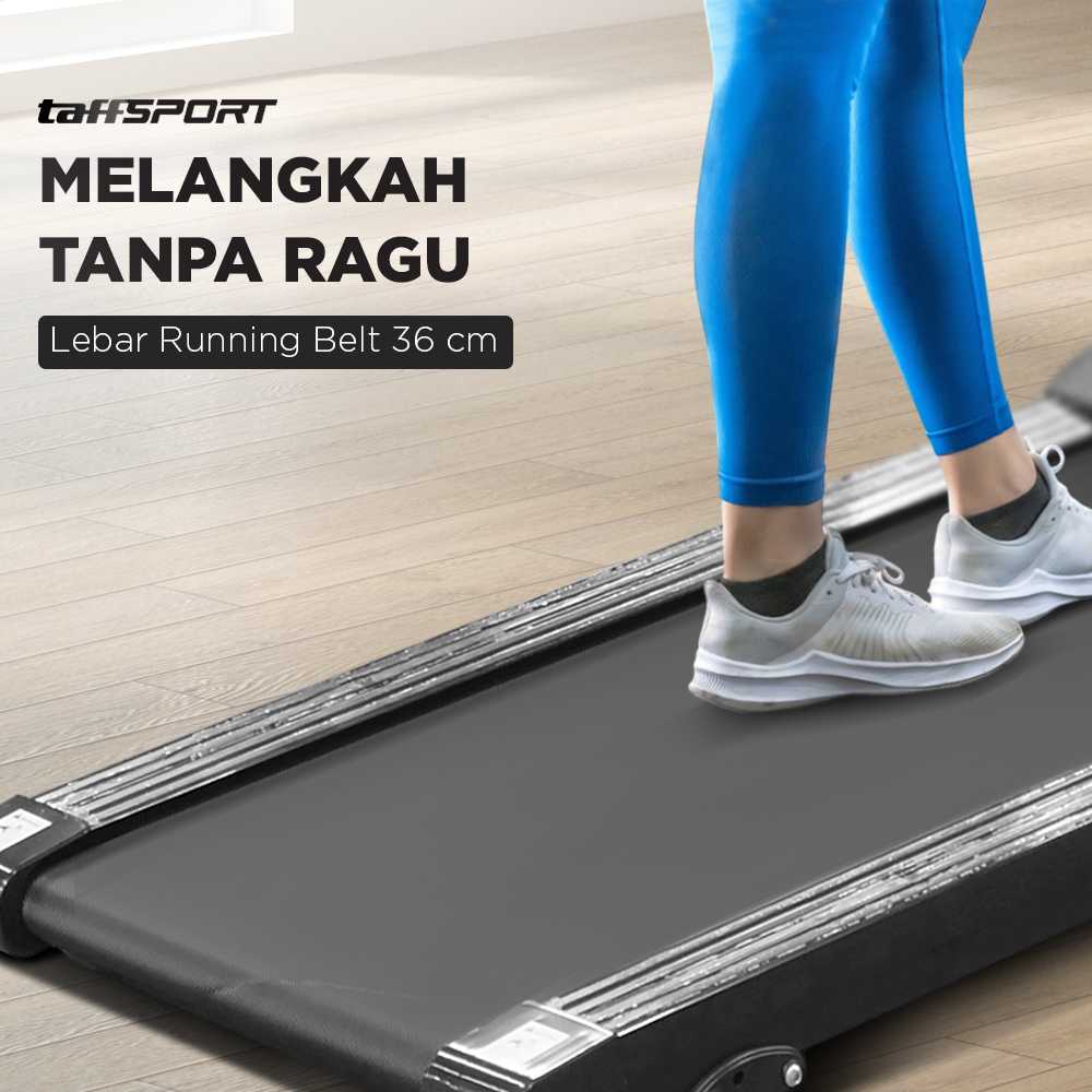 TaffSPORT Treadmill Elektrik Alat Fitness Gym Walking Pad with Speaker - Q6
