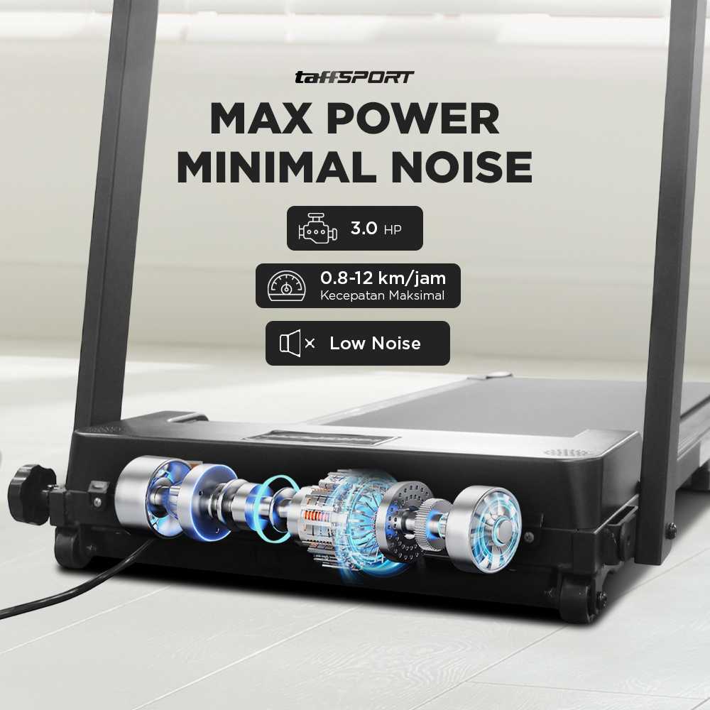 TaffSPORT Treadmill Elektrik Alat Fitness Gym Silent Walking Pad 3 HP - FY21