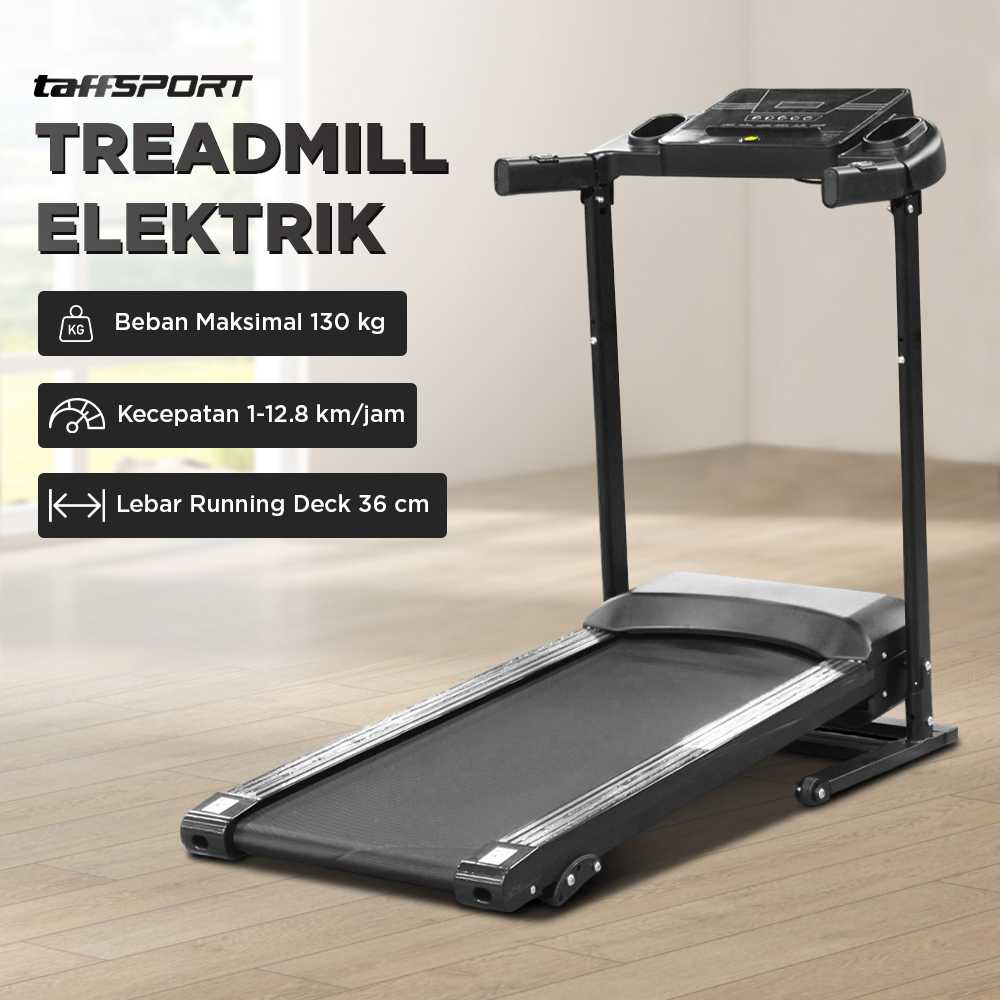 TaffSPORT Treadmill Elektrik Alat Fitness Gym Walking Pad 0.75 HP - Q6