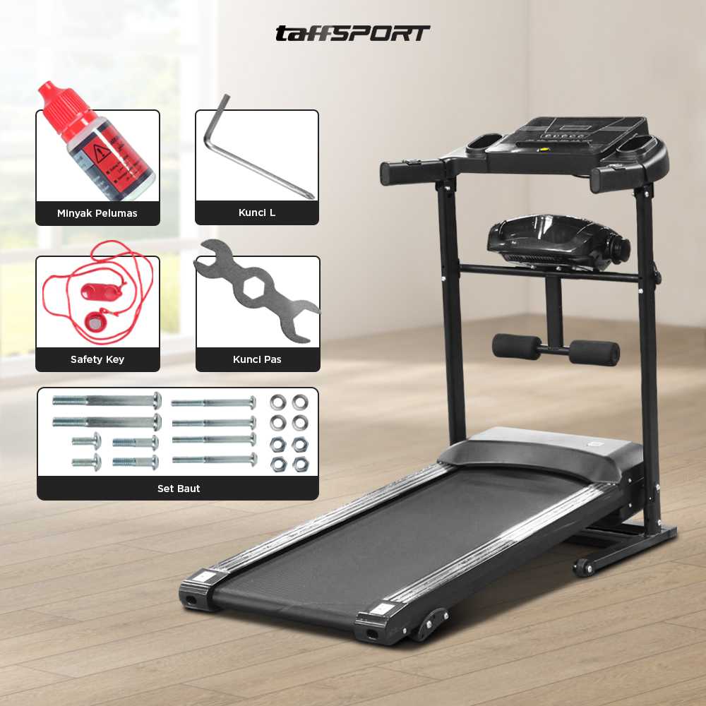 TaffSPORT Treadmill Elektrik Alat Fitness Gym Walking Pad 0.75 HP - Q6