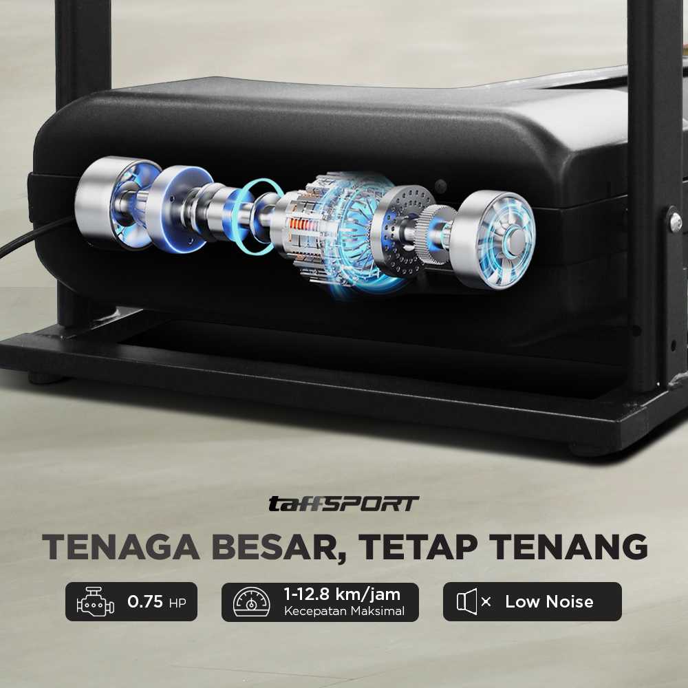 TaffSPORT Treadmill Elektrik Alat Fitness Gym Walking Pad 0.75 HP - Q6