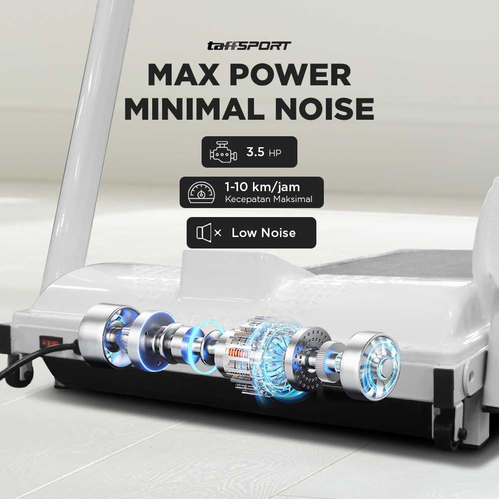 TaffSPORT Treadmill Elektrik Alat Fitness Gym Walking Pad 3.5HP - A1