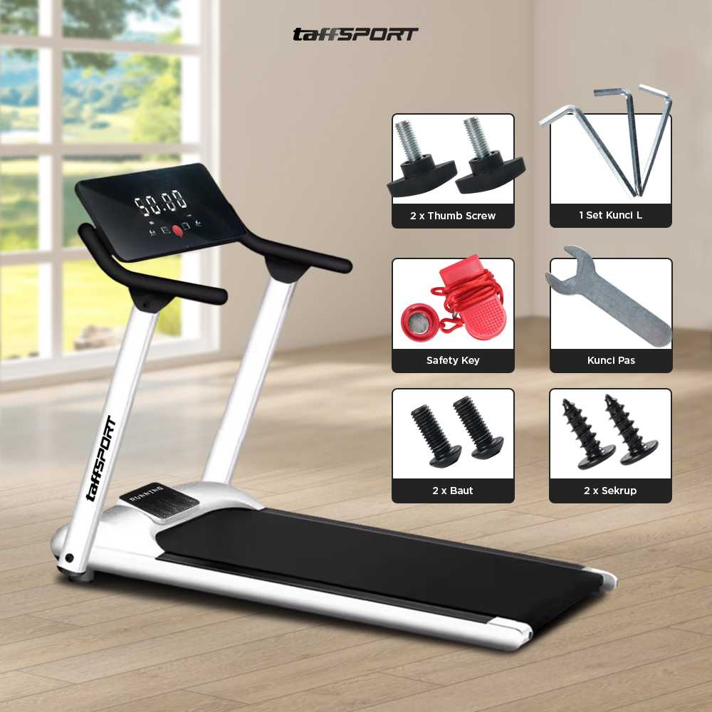 TaffSPORT Treadmill Elektrik Alat Fitness Gym Walking Pad 3.5HP - A1