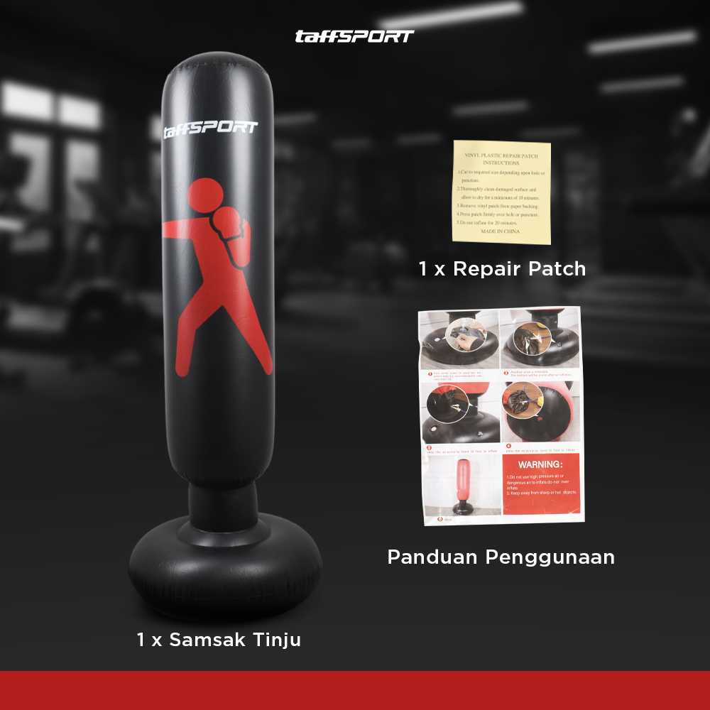 TaffSPORT Samsak Tinju Berdiri Inflatable Punching Bag 1.6M - DS0096