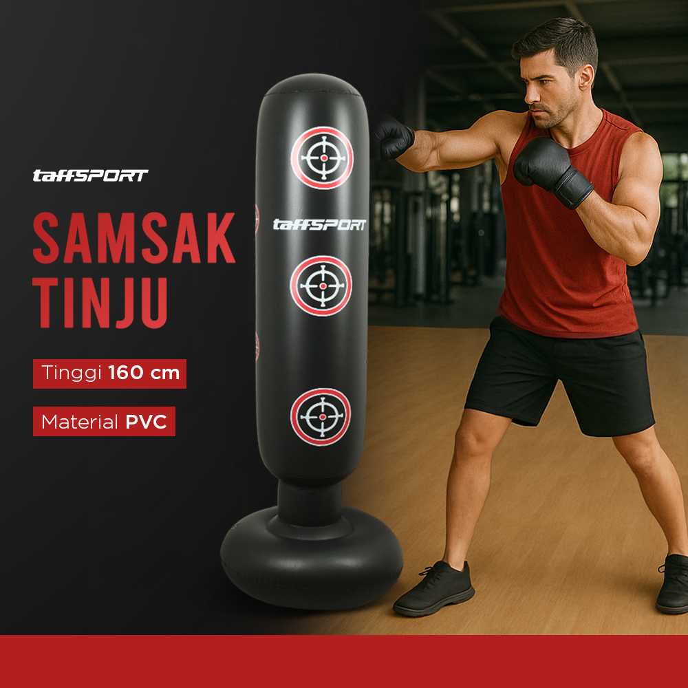 TaffSPORT Vertical Punching Bag Tiang Samsak Tinju Inflatable 160cm - DS0097