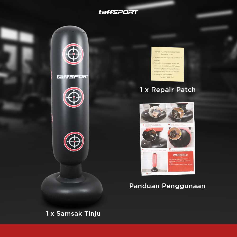 TaffSPORT Vertical Punching Bag Tiang Samsak Tinju Inflatable 160cm - DS0097