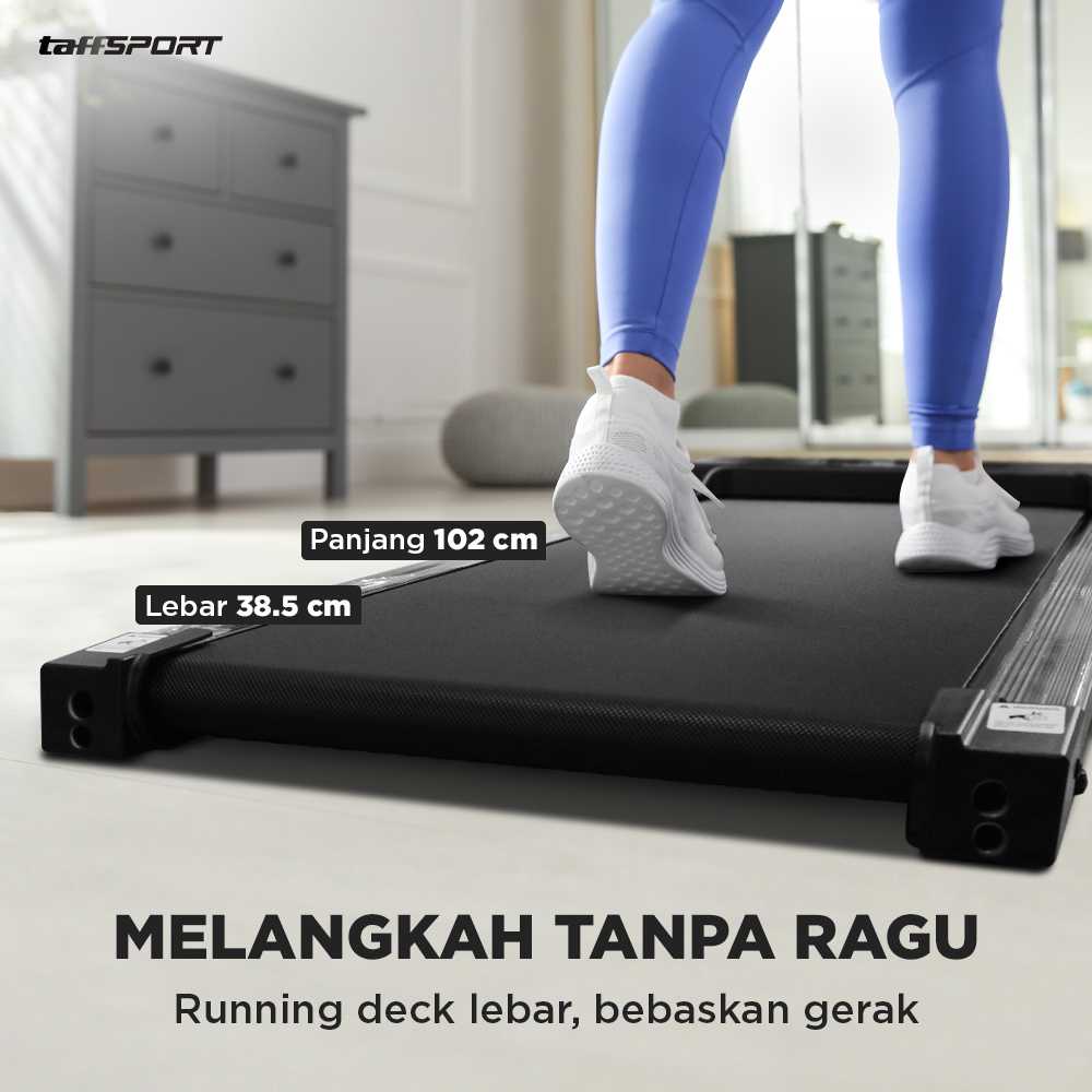 TaffSPORT Walking Pad Alat Fitness Gym LED Display Treadmill 0.75 HP - C1-01