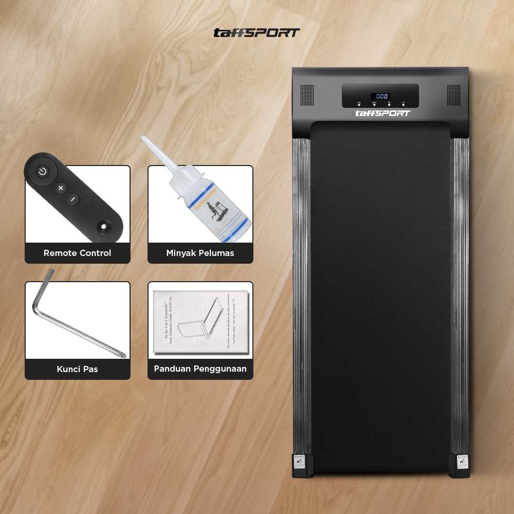 TaffSPORT Walking Pad Alat Fitness Gym LED Display Treadmill 0.75 HP - C1-01