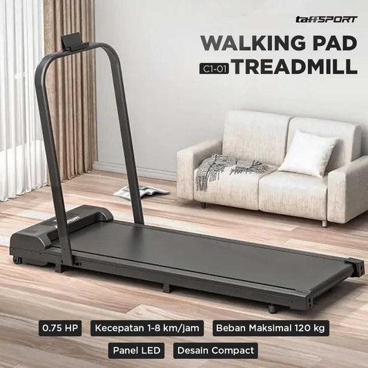 TaffSPORT Walking Pad Alat Fitness Gym Remote Treadmill 0.75 HP - C1-01