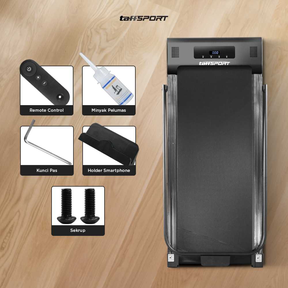 TaffSPORT Walking Pad Alat Fitness Gym Remote Treadmill 0.75 HP - C1-01