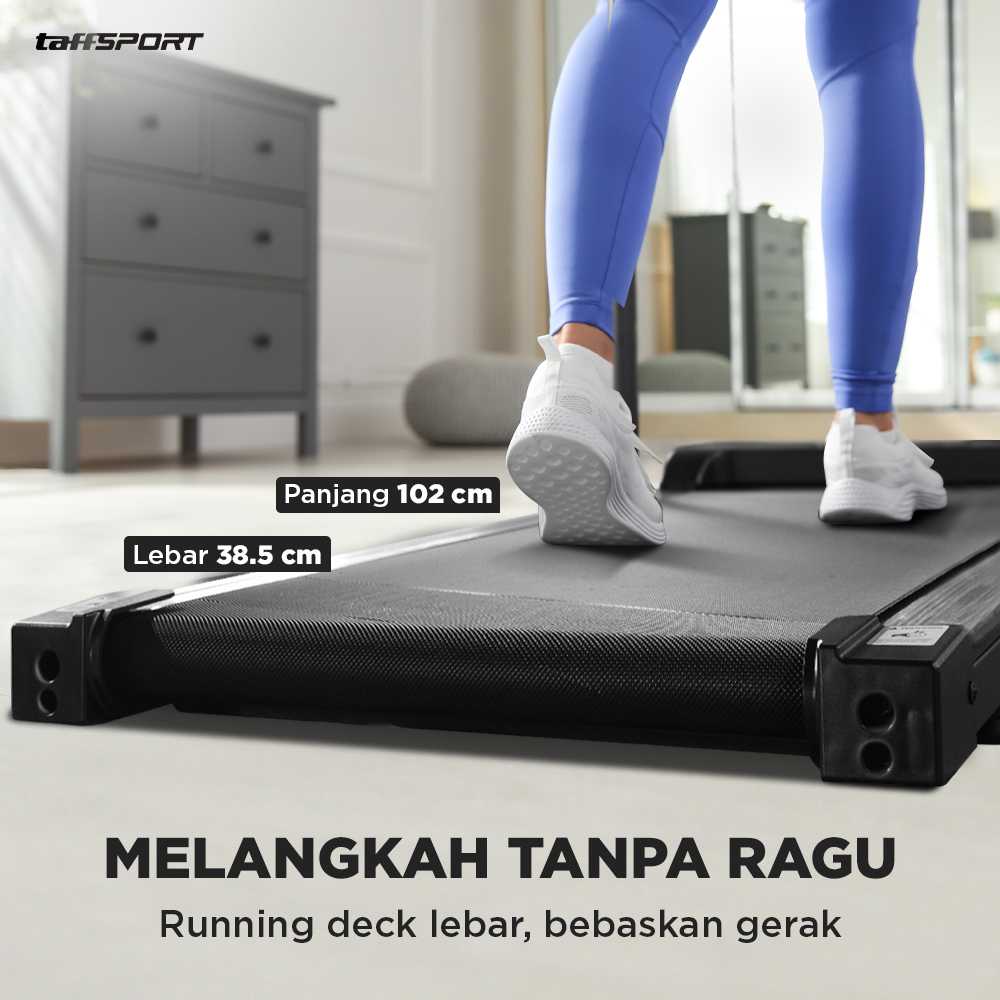 TaffSPORT Walking Pad Alat Fitness Gym Remote Treadmill 0.75 HP - C1-01