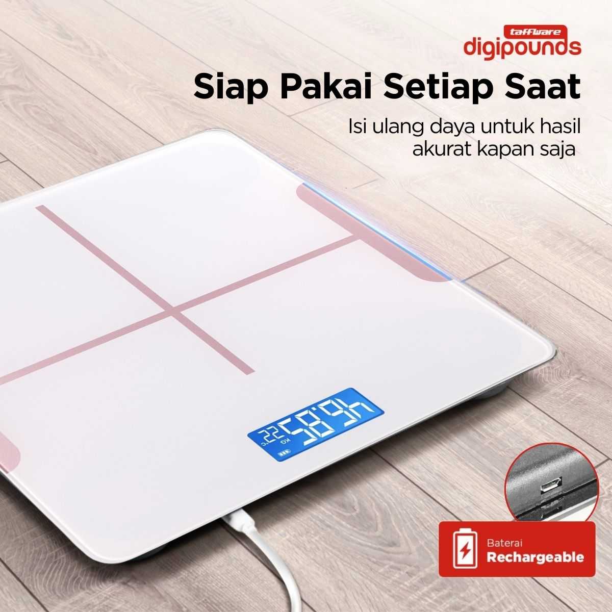 Taffware Digipounds Timbangan Badan Digital Scale 180kg - CB510