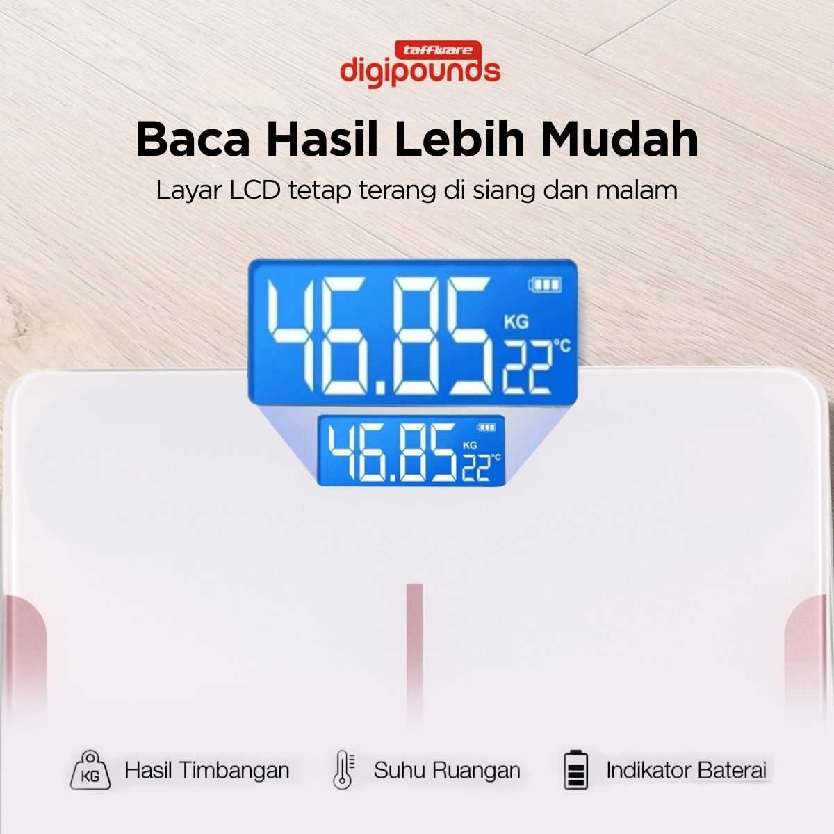 Taffware Digipounds Timbangan Badan Digital Scale 180kg - CB510