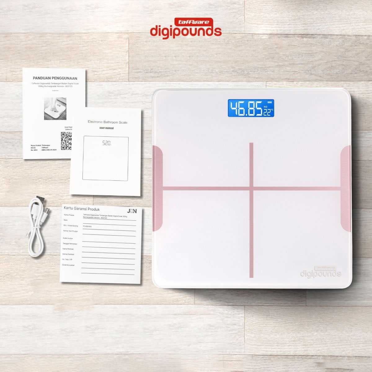 Taffware Digipounds Timbangan Badan Digital Scale 180kg - CB510