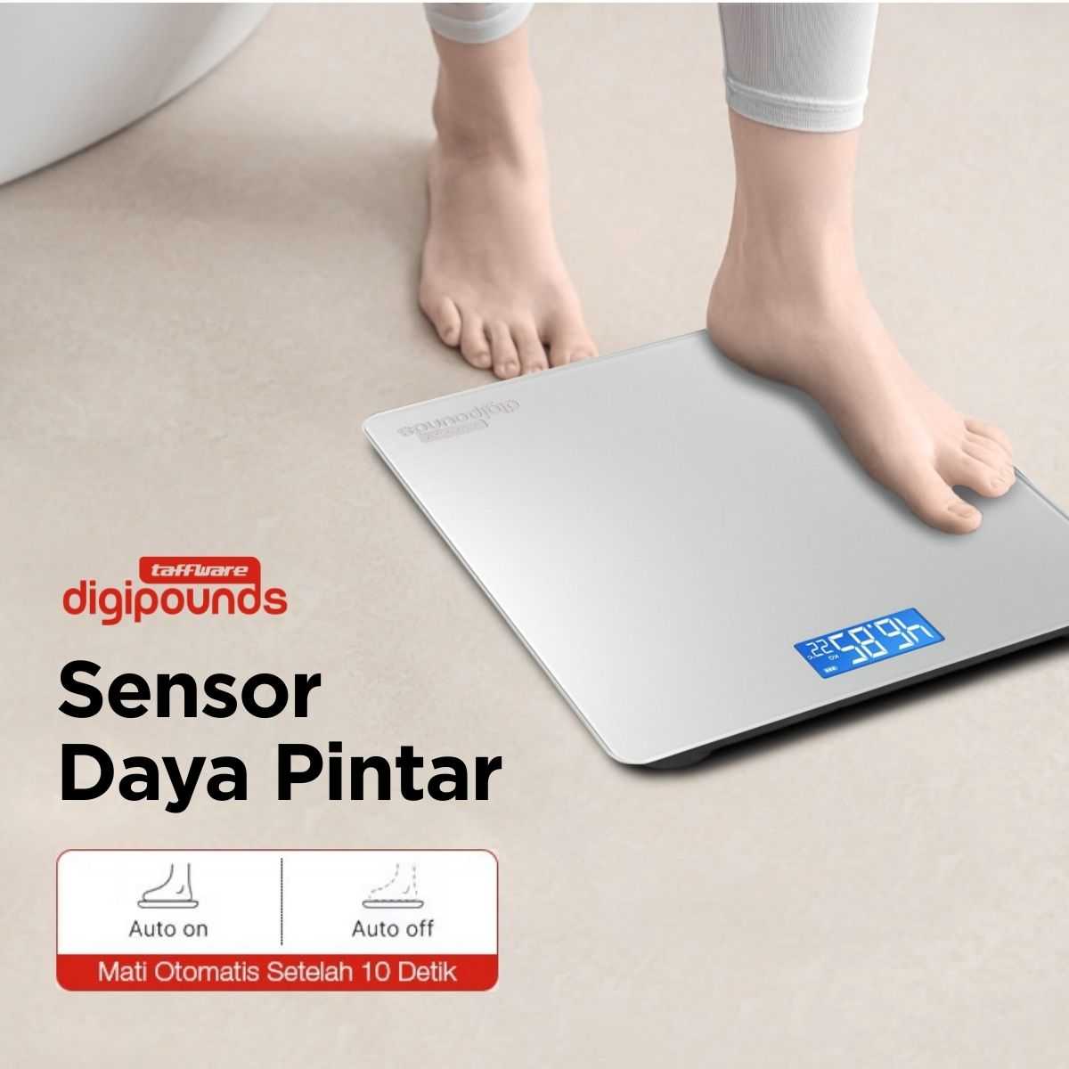 Taffware Digipounds Timbangan Badan Digital Scale 180kg Rechargeable - CB511