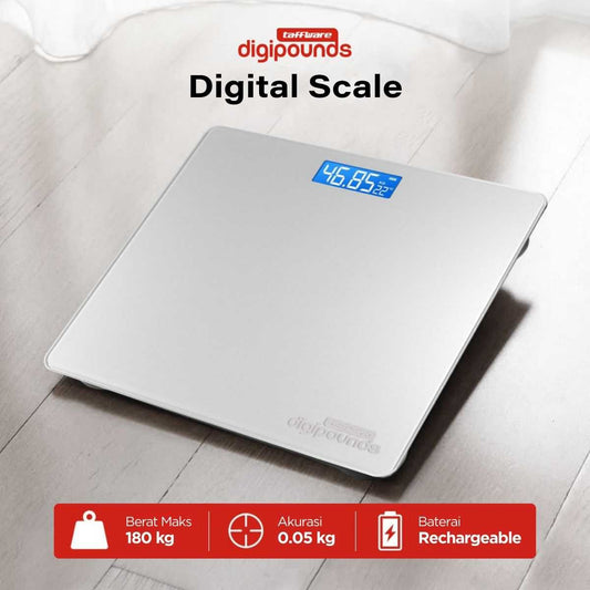 Taffware Digipounds Timbangan Badan Digital Scale 180kg Rechargeable - CB511
