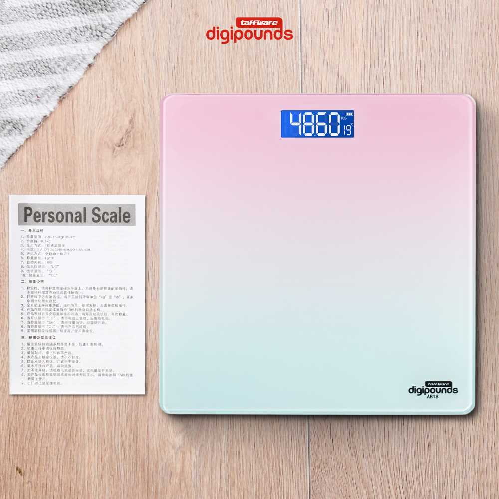 Taffware Digipounds Timbangan Badan Digital Scale Battery 180kg - AB18