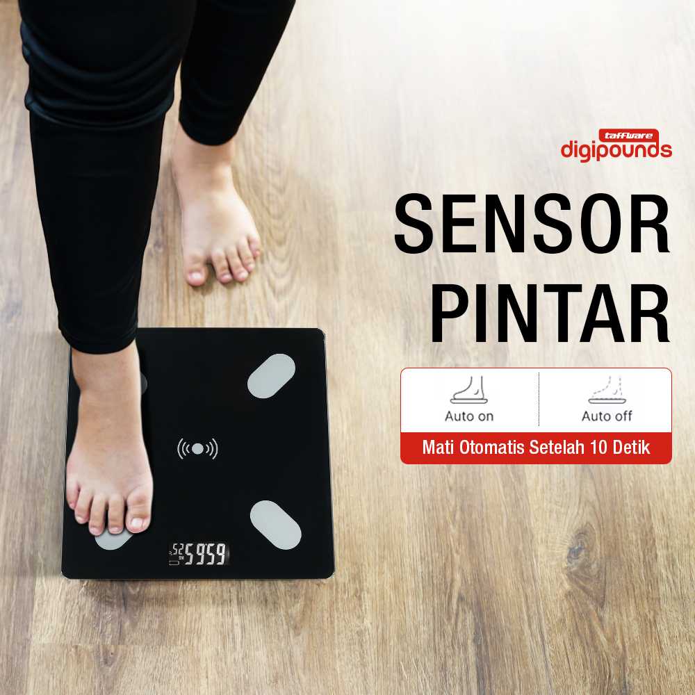 Taffware Digipounds Timbangan Badan Digital Scale BMI Smart App 180kg - ANT0217