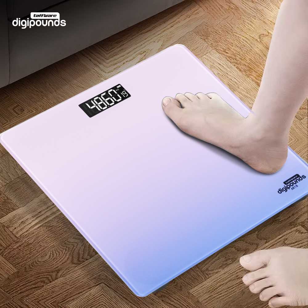 Taffware Digipounds Timbangan Badan Digital Scale Rechargeable 180kg - AR18